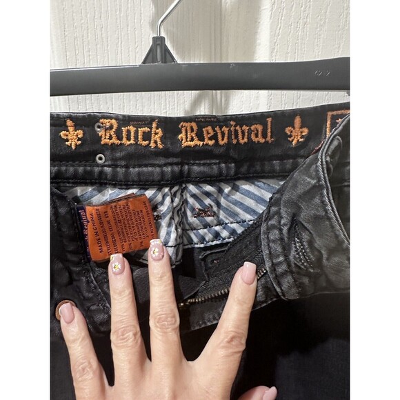 Rock Revival 'Celine' Black Skinny Jeans - Size Women's 29 (Inside Seem 32/33) - Picture 9 of 11